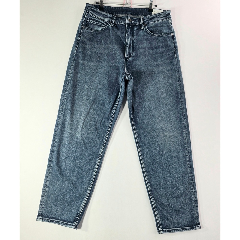 Rag & Bone Cropped Taper Jeans Mens 34x27 Tag 32 Ardmore Med Wash Blue Denim